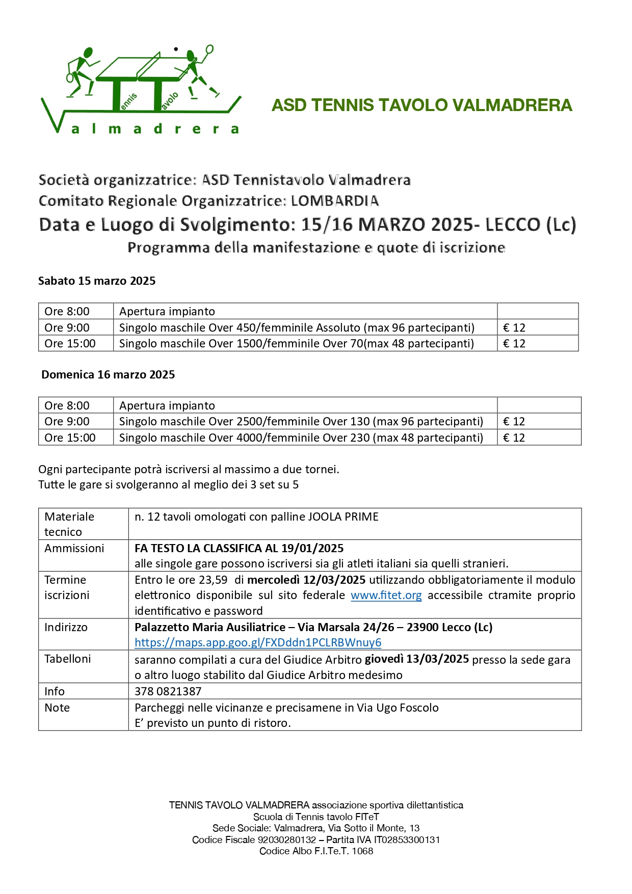 Torneo Interregionale Open di Tennistavolo