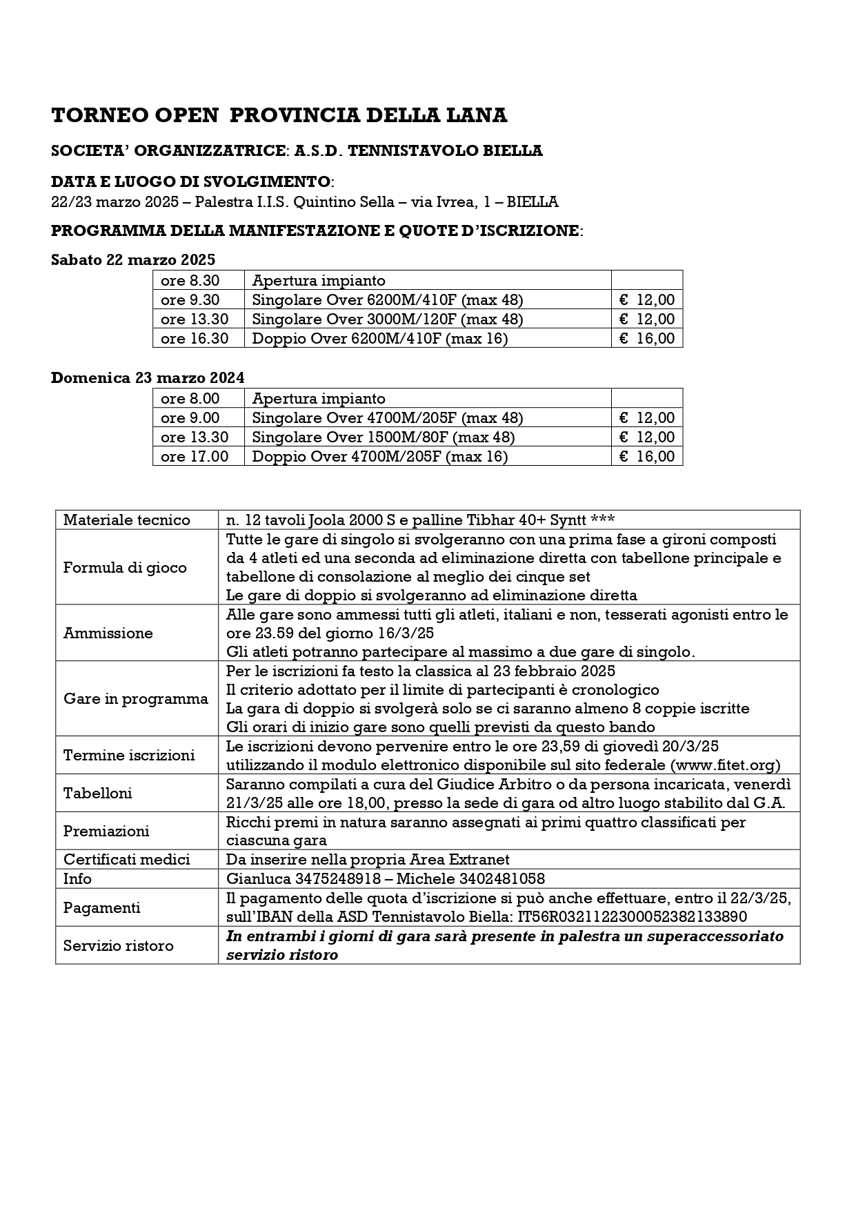 Torneo Interregionale Open di Tennistavolo